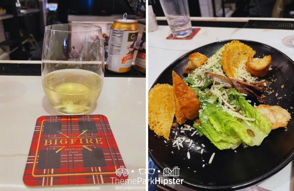 Universal-Orlando-Resort-White-Wine-and-Caesar-Salad-at-Big-Fire-Grill-in-Citywalk. Keep reading to find out all you need to know about the best steakhouse in Orlando.