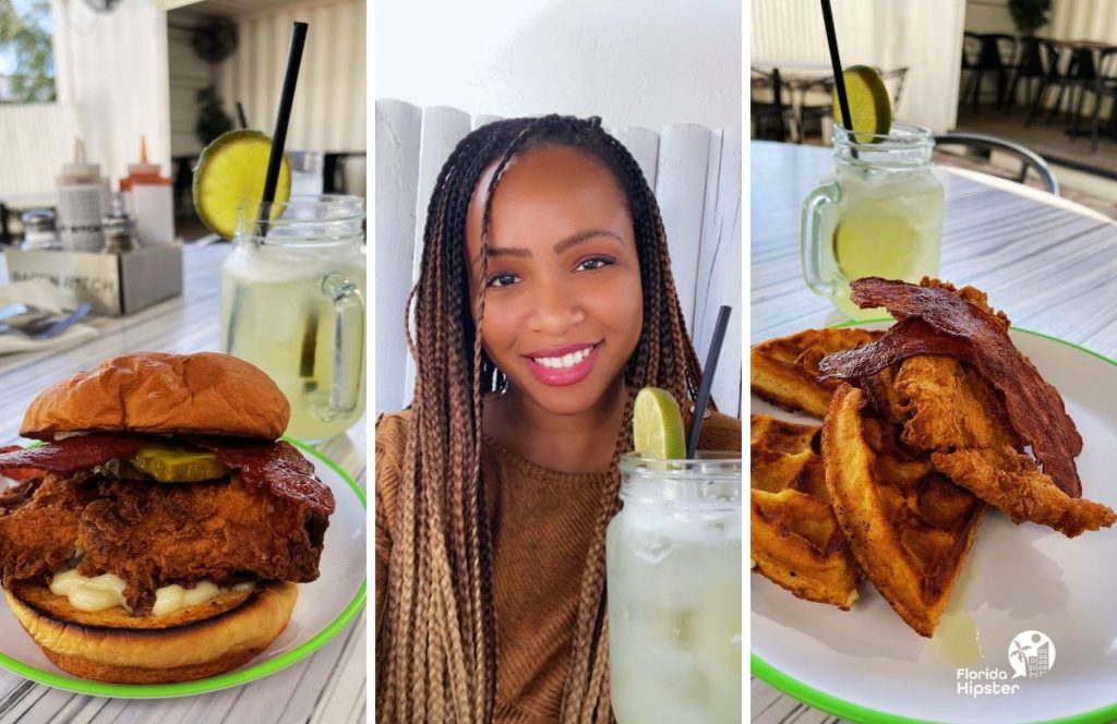 NikkyJ having Chicken Sandwich and Cocktail Drink and Chicken and Waffles. Keep reading to find out where are the best places for lunch in Gainesville.