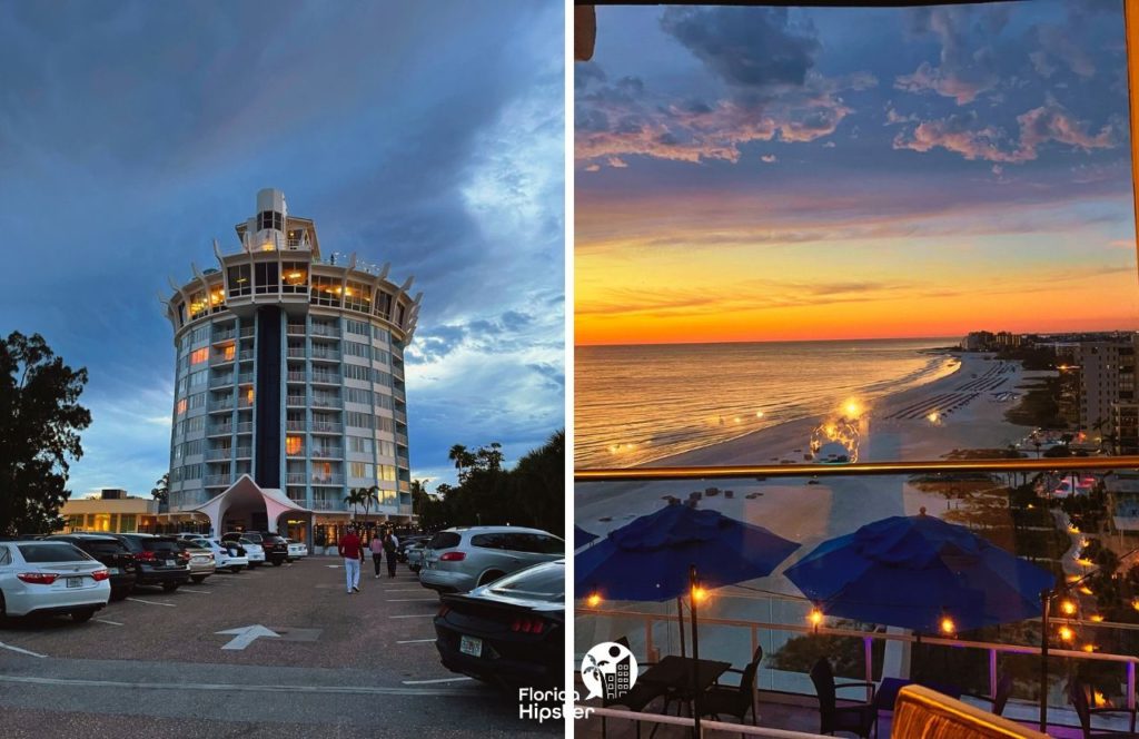 St. Petersburg Beach, Florida Spinners Rooftop Restaurant at Bellweather Beach Resort. One of the best Florida Beaches in April.