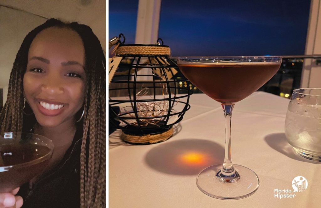 St. Petersburg Beach, Florida Spinners Rooftop Restaurant at Bellweather Beach Resort NikkyJ with Hennessy Martini. One of the best Florida Beaches in April.