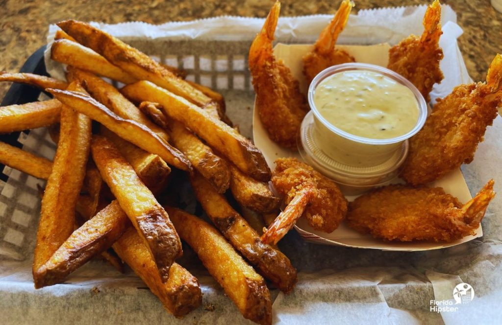 Fried shrimp and fries. Keep reading to find out the best Florida Beaches in April.