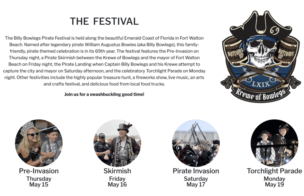 Billy Bowlegs Pirate Festival in Fort Walton Beach Florida