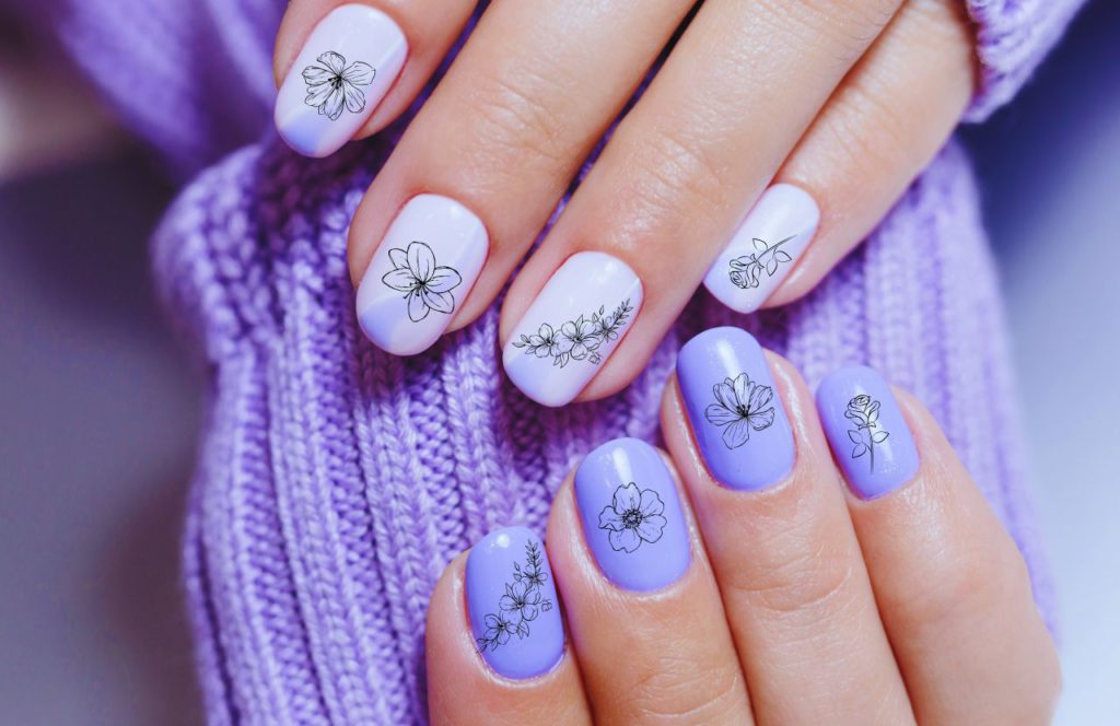 Florida Summer Nails Purple Flowers. Keep reading to find out the best summer nails for Florida you need to try.